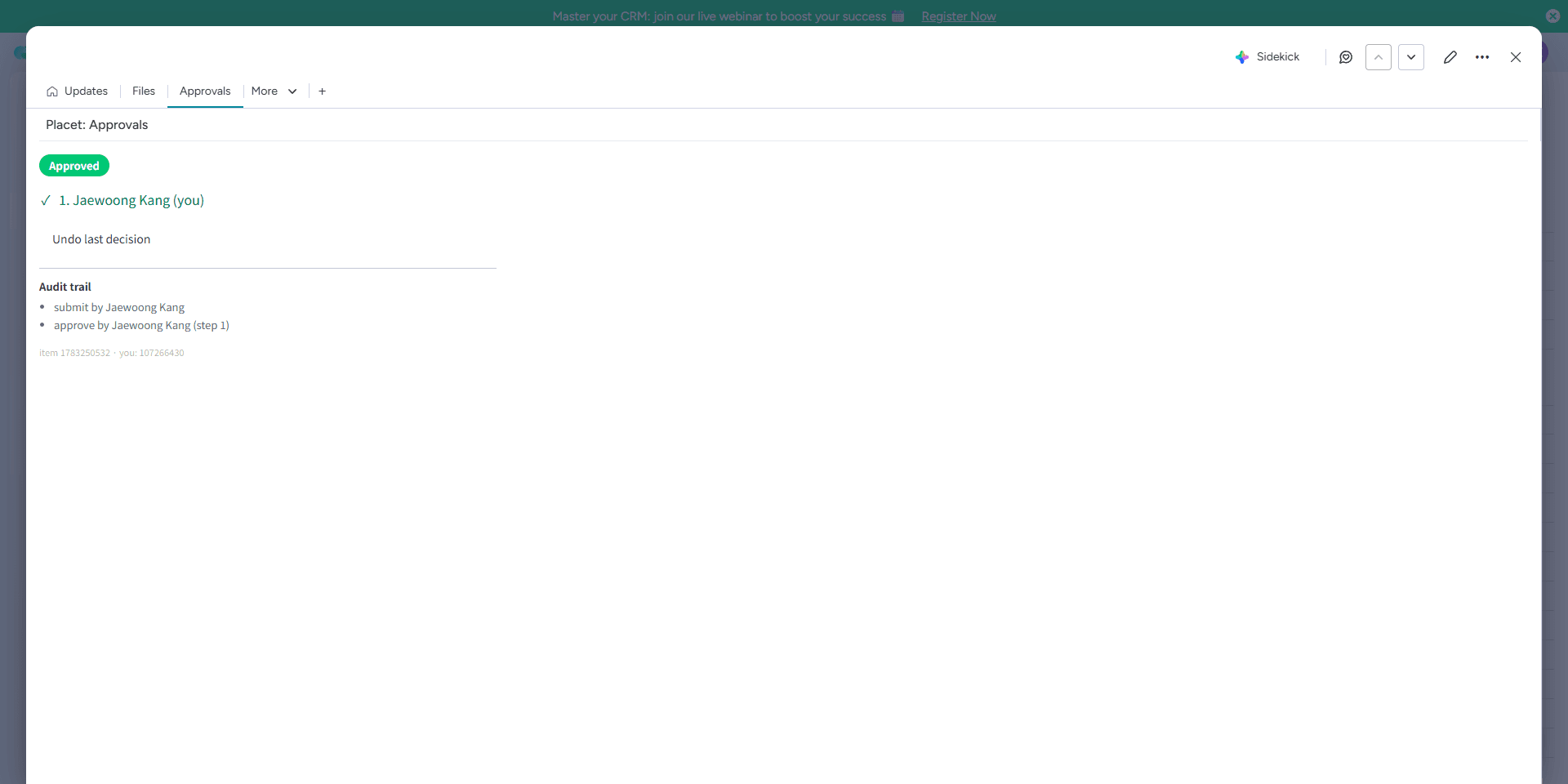 An immutable, timestamped record of every decision.